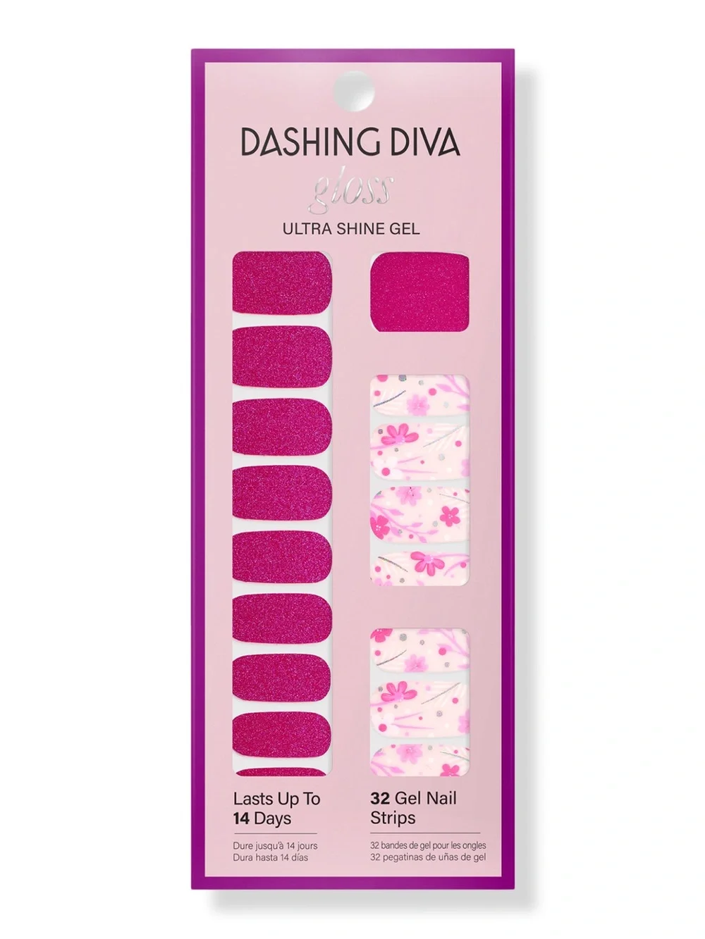 DASHING DIVA Gloss Ultra Shine Gel Nail Strips ~ FLEUR FLAIR ~ New in Box